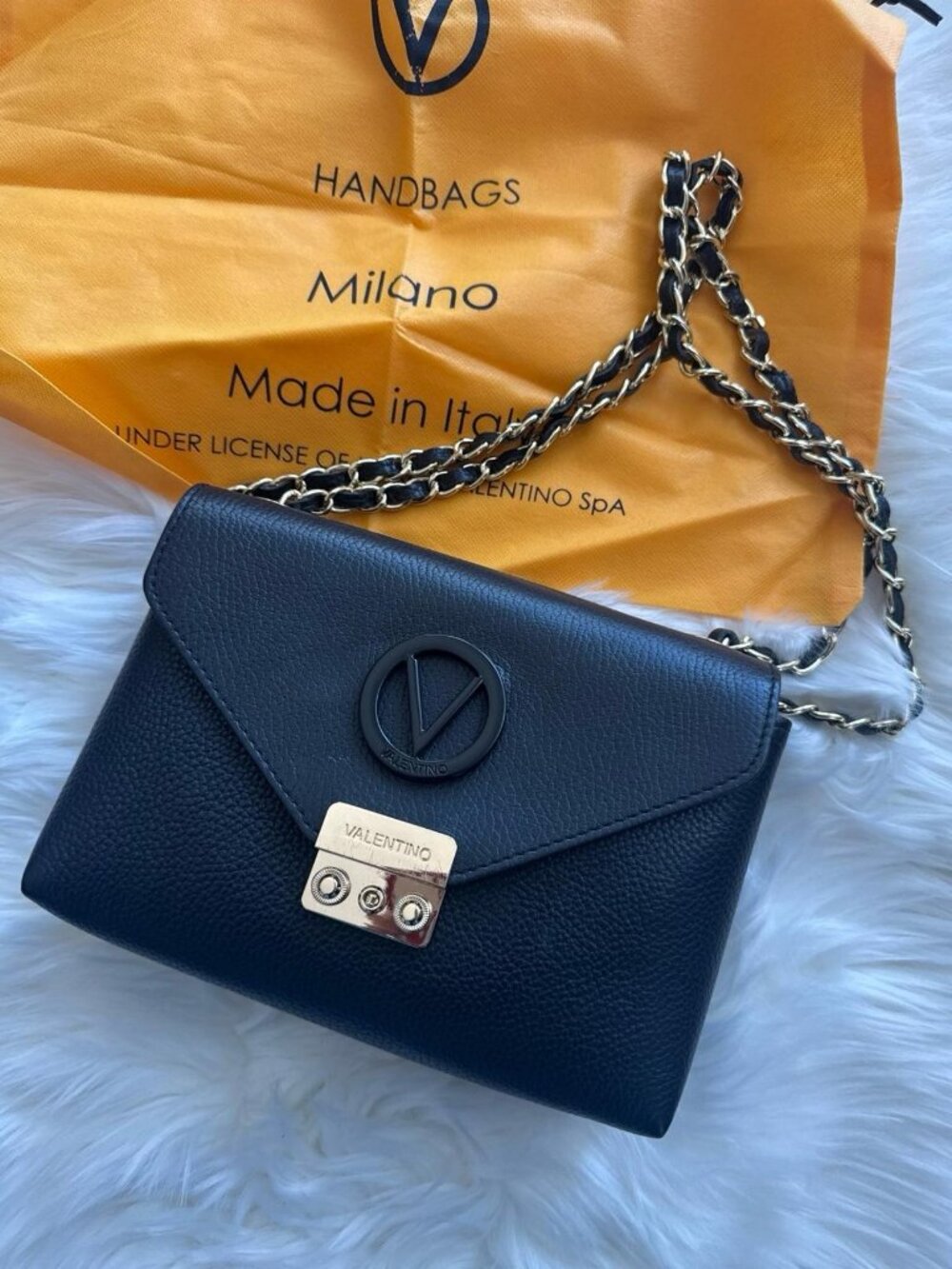 Mario Valentino Black Leather Crossbody Bag